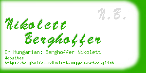 nikolett berghoffer business card